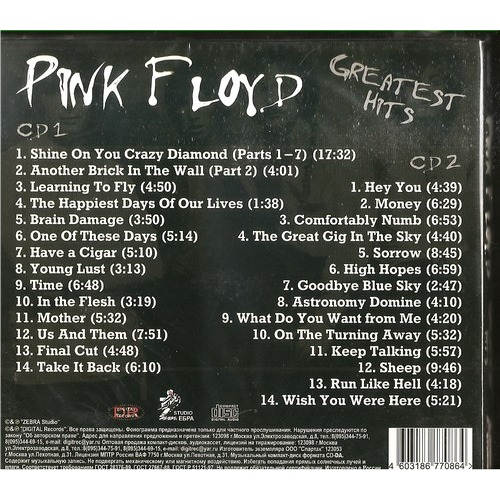 Pink floyd greatest hits track list